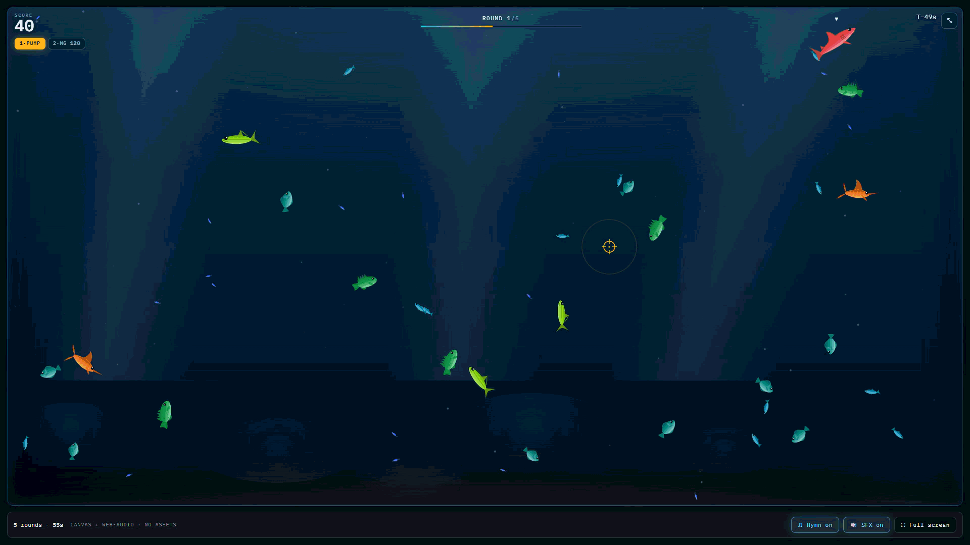 Aquarium Hunt — a browser arcade shooter preview